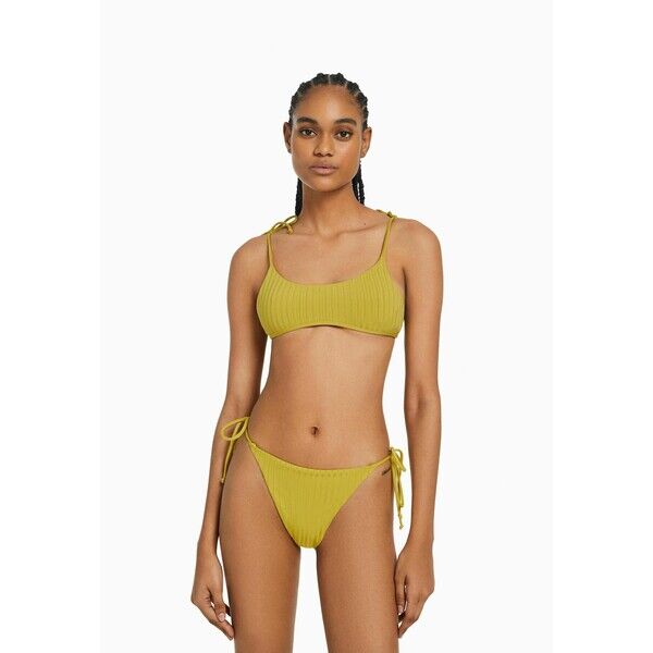 Bershka WIDE Dół od bikini green BEJ81I01O-M11
