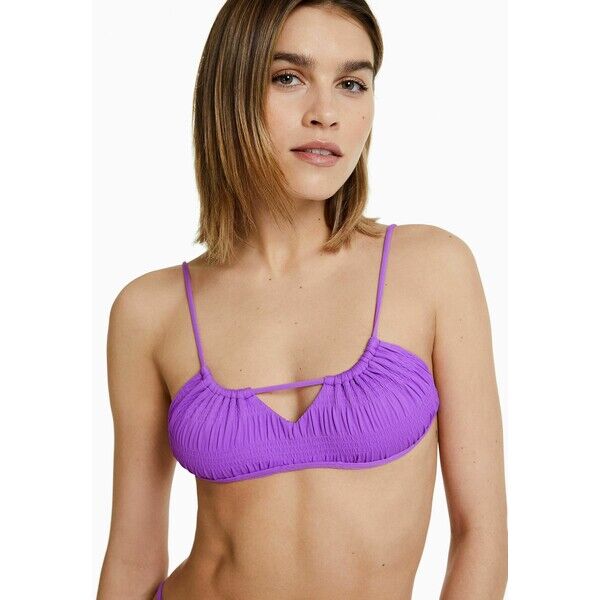 Bershka GATHERED Góra od bikini mottled purple BEJ81J01P-I11
