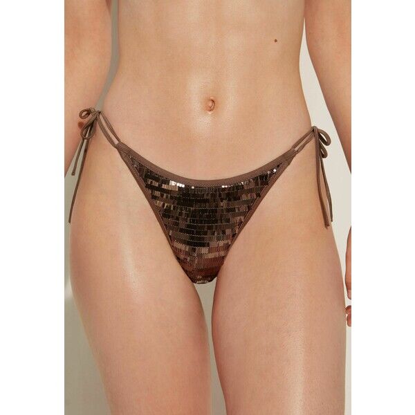 Tezenis RIVIERA SEQUIN BRAZILIAN Dół od bikini v sand/brown TEG81R0EM-G11