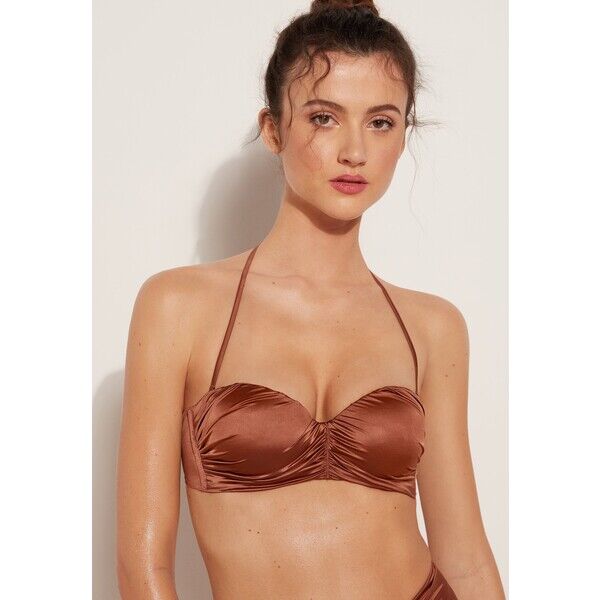 Tezenis ELEGANT DREAM BANDEAU Góra od bikini braun medium brown TEG81J07I-O11