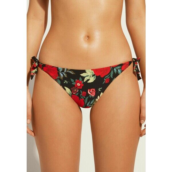 Calzedonia NIZZA REVERSIBLE Dół od bikini schwarz pink animal print C2F81R00M-F11