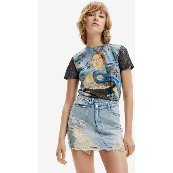 Desigual TROPICAL BIKINI BOTTOMS T-shirt z nadrukiem blue DE121D0Z2-K11