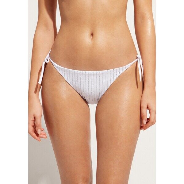 Calzedonia SHANGHAI Dół od bikini c white rhinestone C2F81I0DX-A11