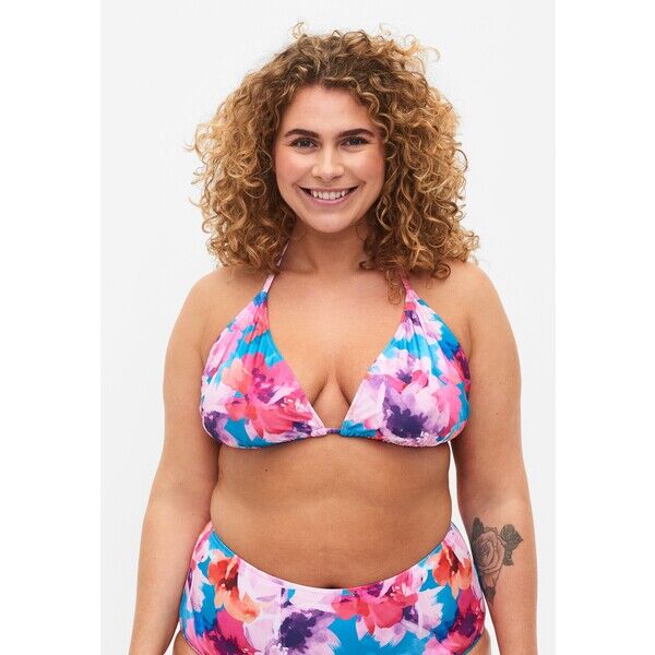 Zizzi MIT PRINT Góra od bikini pink flower Z1781J03G-J11