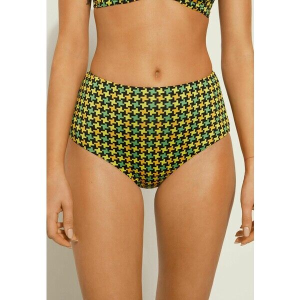 Tezenis HIGH WAIST Dół od bikini aufdruck black houndstooth print TEG81I07Y-Q11