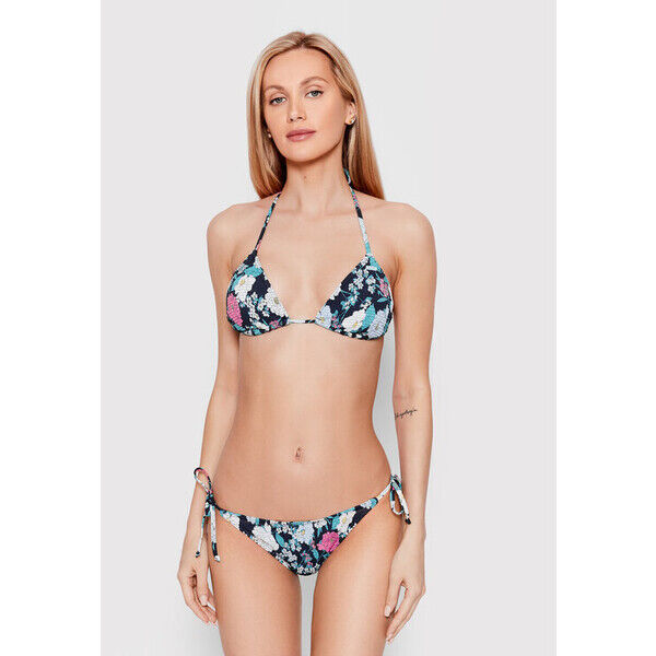 Roxy Góra od bikini Blossom Babe Smocked ERJX304699 Granatowy