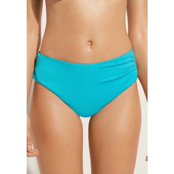 Calzedonia INDONESIA HIGH-WAISTED REVERSIBLE Dół od bikini turquoise green C2F81I08A-L12