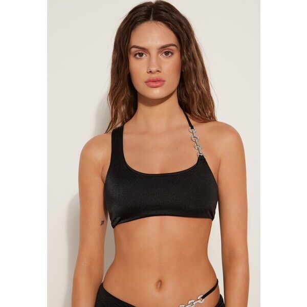 Tezenis CRYSTAL CHAIN Góra od bikini black TEG81J084-Q11