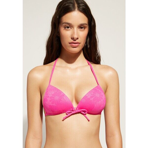 Calzedonia ANTIBES Góra od bikini bright pink flowers C2F81J0CX-J11