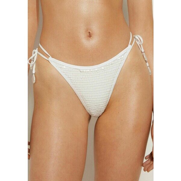 Tezenis PARTY A LA PLAGE BRAZILIAN Dół od bikini w patent white TEG81I09E-A11