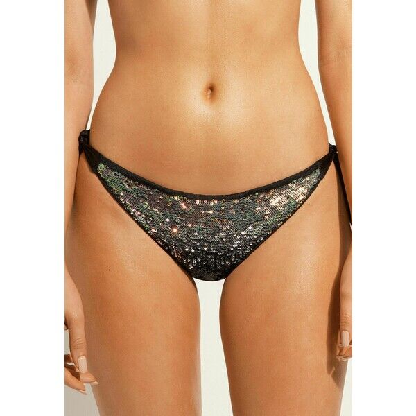 Calzedonia LAS VEGAS Dół od bikini schwarz paillettes degrade' black C2F81I0GK-Q11