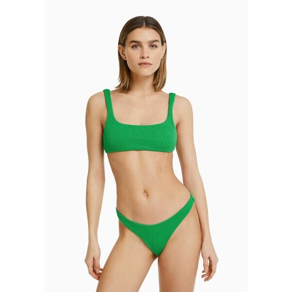 Bershka TEXTURED Góra od bikini evergreen BEJ81J01S-M11