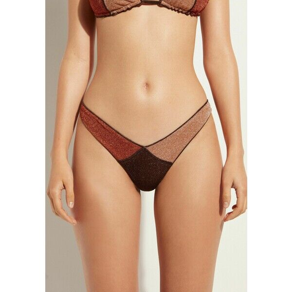 Calzedonia LISBONA BRAZILIAN Dół od bikini multifarben brown patchwork C2F81E006-O11