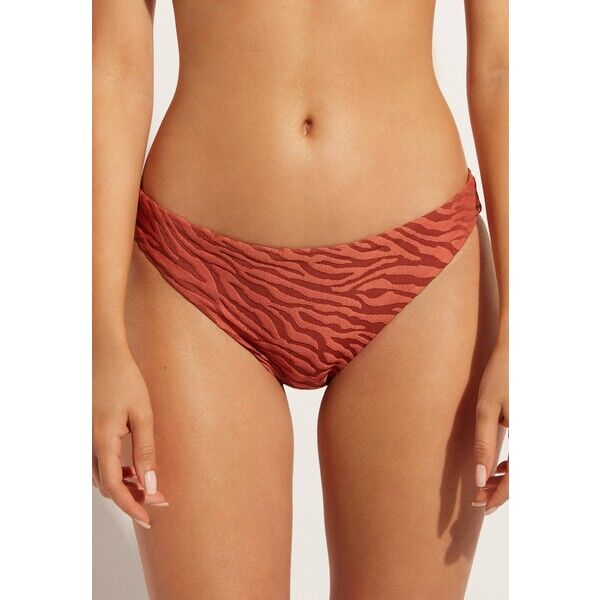 Calzedonia ISTANBUL ZEBRA PRINT Dół od bikini braun c brown animal print C2F81I0GI-O11