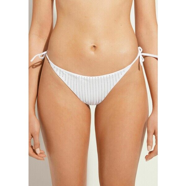 Calzedonia SHANGHAI BRAZILIAN Dół od bikini c white rhinestone C2F81I0DY-A11