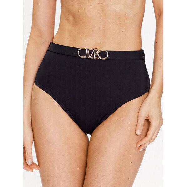 MICHAEL Michael Kors Dół od bikini Solid High Waist MM1N025 Czarny
