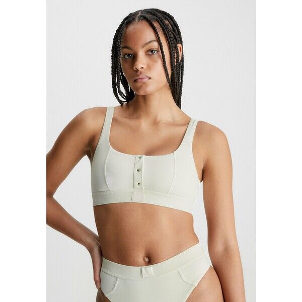Calvin Klein Swimwear MONOGRAM Góra od bikini white sand C1781J06D-A11