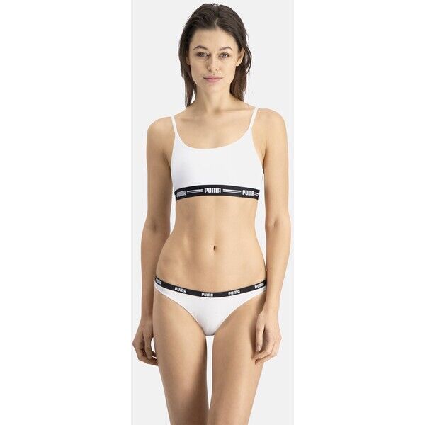 Puma 2 PACK Dół od bikini white / white PU181R027-A11