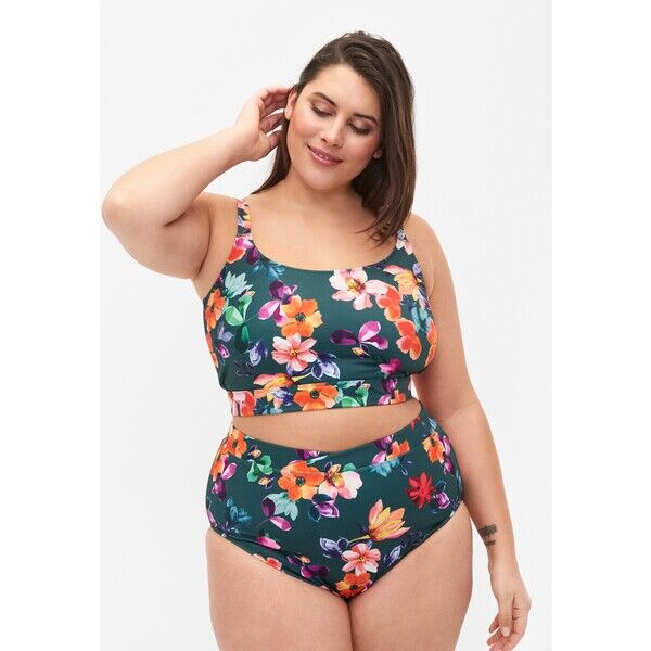 Zizzi WITH PRINT AND HIGH WAIST Dół od bikini meave print Z1781I031-M11