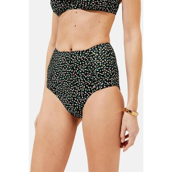 Marks & Spencer TUMMY CONTROL PRINTED RUCHED Dół od bikini black mix QM481I00R-T11