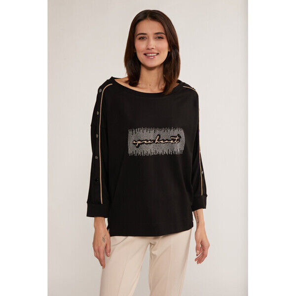 Monnari Bluza JUM0400-K020 Czarny Regular Fit