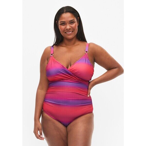 Zizzi BEDRUCKTER MIT WEICHER WATTIERUNG Kostium kąpielowy pink comb Z1781E005-J11
