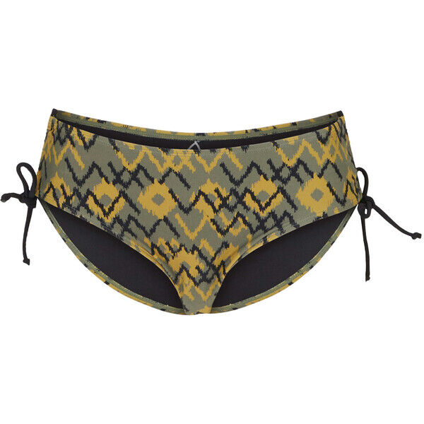 Bonprix Figi bikini oliwkowy ze złotym nadrukiem