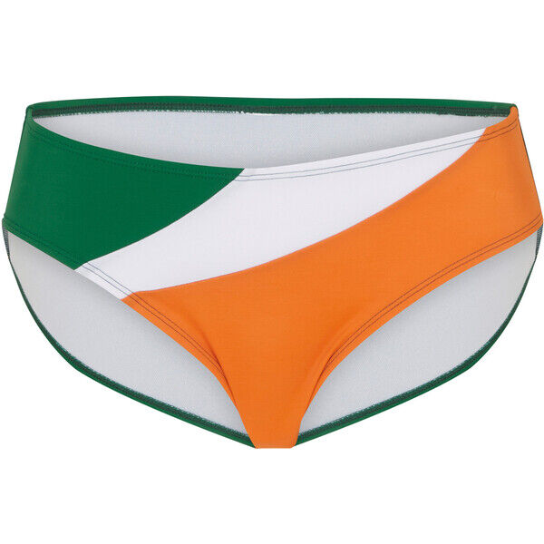 Bonprix Figi bikini pomarańczowo-zielono-biały