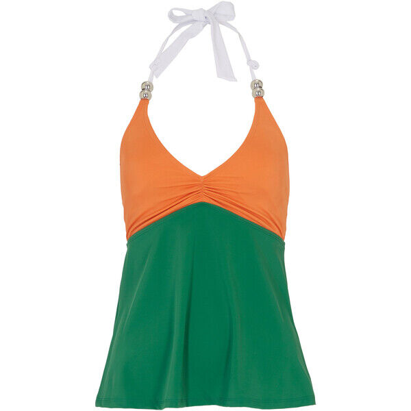 Bonprix Top tankini z poliamidu z recyklingu pomarańczowo-zielony