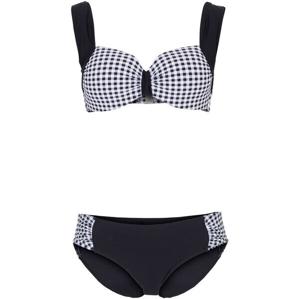 Bonprix Bikini na fiszbinach (2 części) czarno-biały