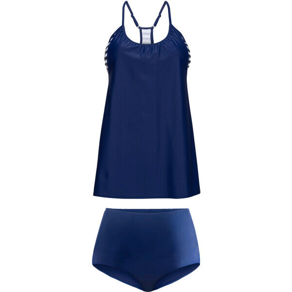 Bonprix Tankini z dłuższym topem (2 części) niebiesko-biały