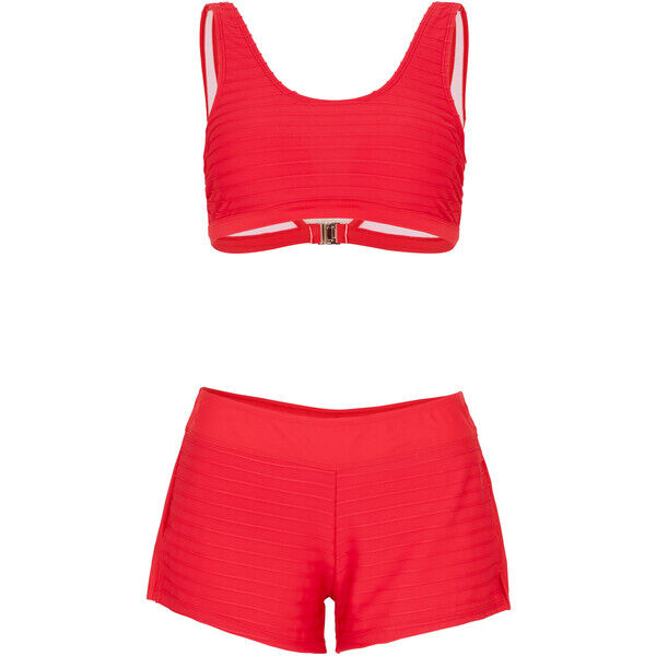 Bonprix Bikini z biustonoszem bustier (2 części) czerwony granat