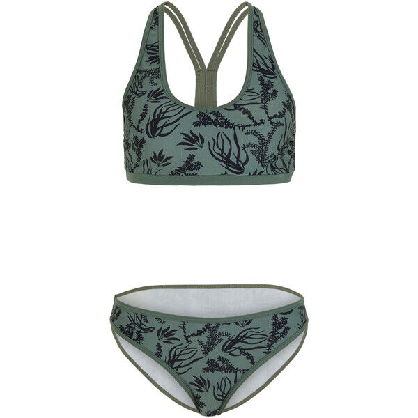 Bonprix Bikini z biustonoszem bustier (2 części), z poliamidu z recyklingu oliwkowo-czarny