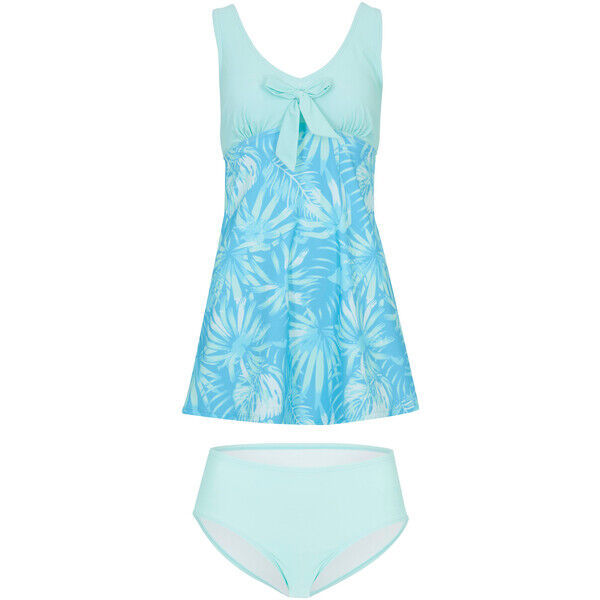 Bonprix Tankini (2 części), dłuższy rozmiar turkusowy z nadrukiem