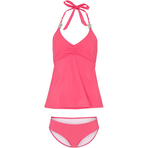 Bonprix Tankini (2 części), z poliamidu z recyklingu ciemnoróżowy