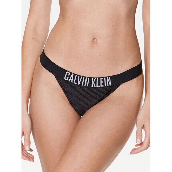 Calvin Klein Swimwear Dół od bikini KW0KW02019 Czarny