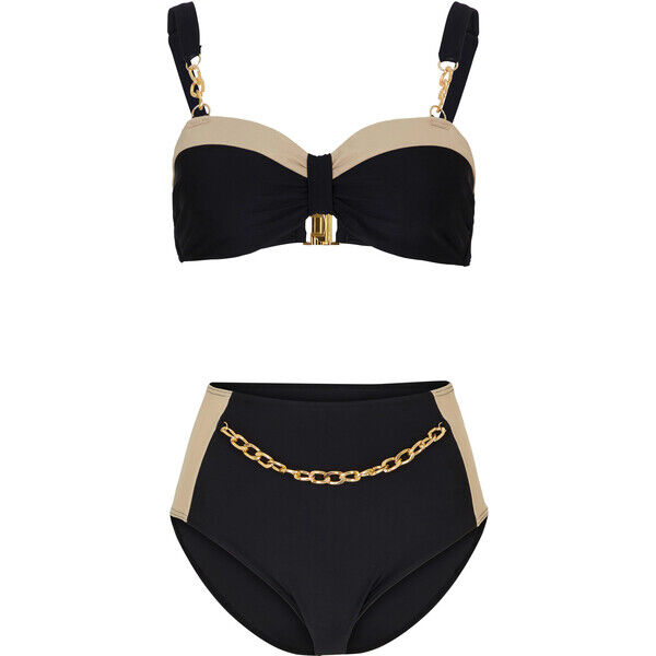Bonprix Ekskluzywne bikini balkonetka (2 części) z poliamidu z recyklingu czarny