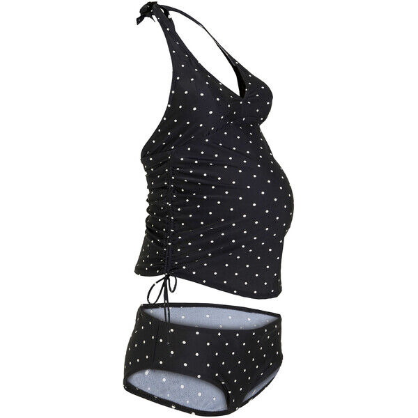 Bonprix Tankini ciążowe (2 części) czarno-biel wełny w groszki
