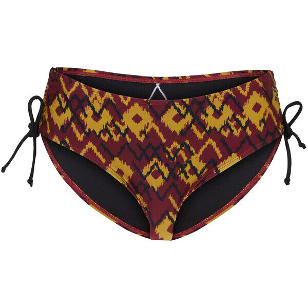 Bonprix Figi bikini oliwkowo-bordowy ze złotym nadrukiem