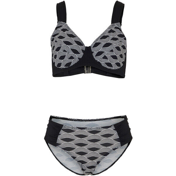 Bonprix Bikini minimizer (2 części) z poliamidu z recyklingu czarno-biały