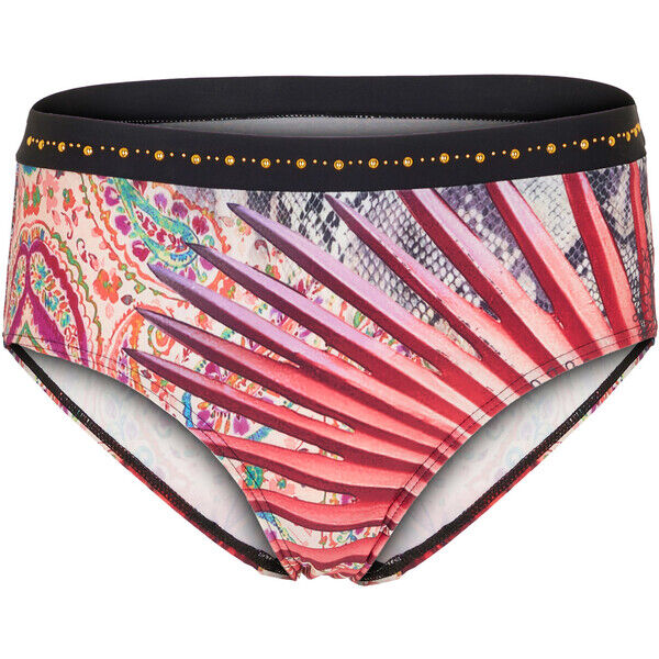 Bonprix Ekskluzywne figi bikini z poliamidu z recyklingu liliowo-różowo-czarny