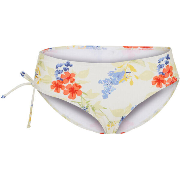 Bonprix Figi bikini z poliamidu z recyklingu biel wełny w kolorowe kwiaty