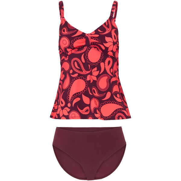 Bonprix Tankini (2 części) oberżyna - brzoskwiniowy