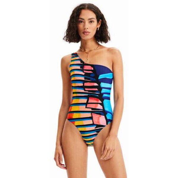 Desigual Kostium kąpielowy z asymetryczną falbanką 23SWMK082000