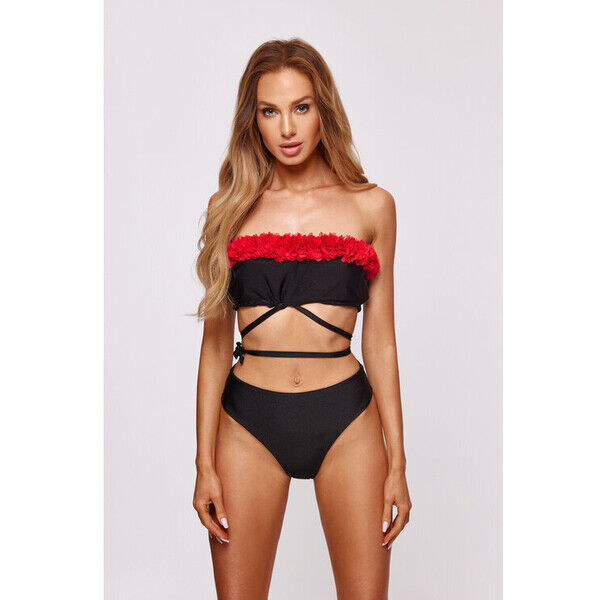 Vintiss Dół od bikini Laura Flower Czarny
