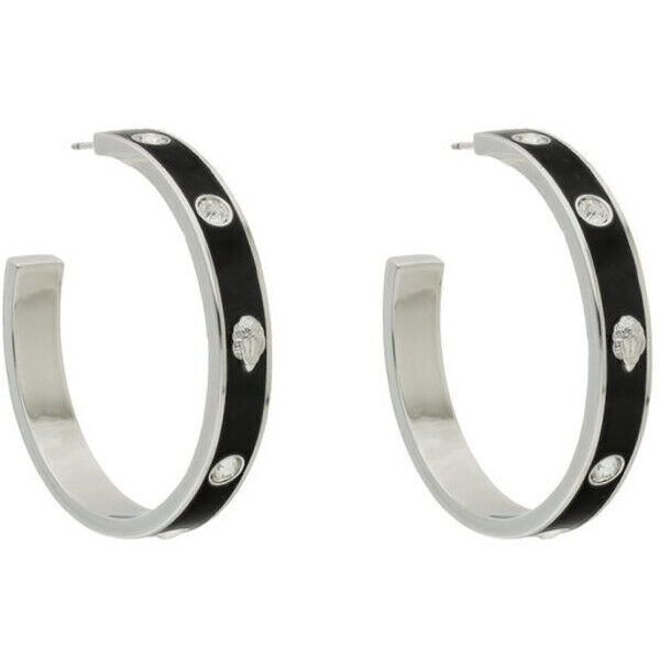 Kurt Geiger Kolczyki Enamel Eagle Lg Hoops 9400805429 Czarny