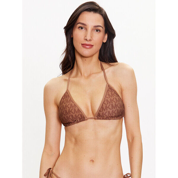 MICHAEL Michael Kors Góra od bikini Signature Logo MM2N505 Brązowy