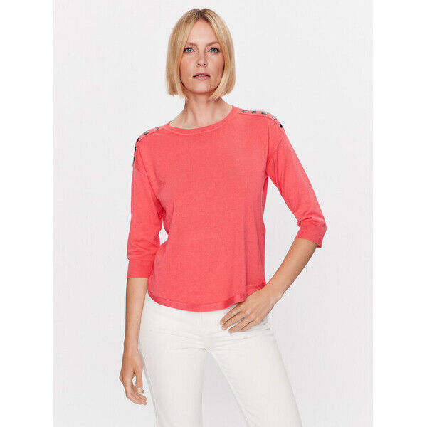 Fransa Bluzka 20607204 Koralowy Regular Fit