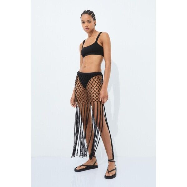 H&M Makramowa spódnica plażowa - 1175383002 Czarny
