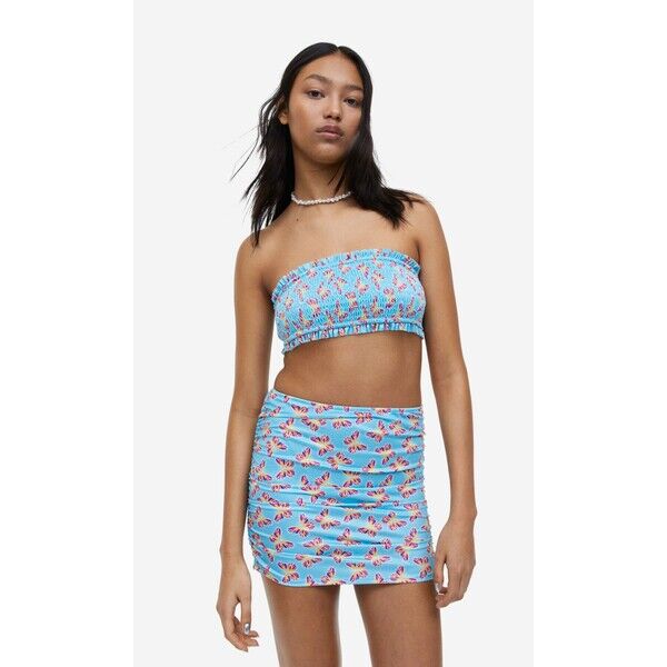H&M Marszczona spódniczka kąpielowa - 1134536005 Turkusowy/Motyle